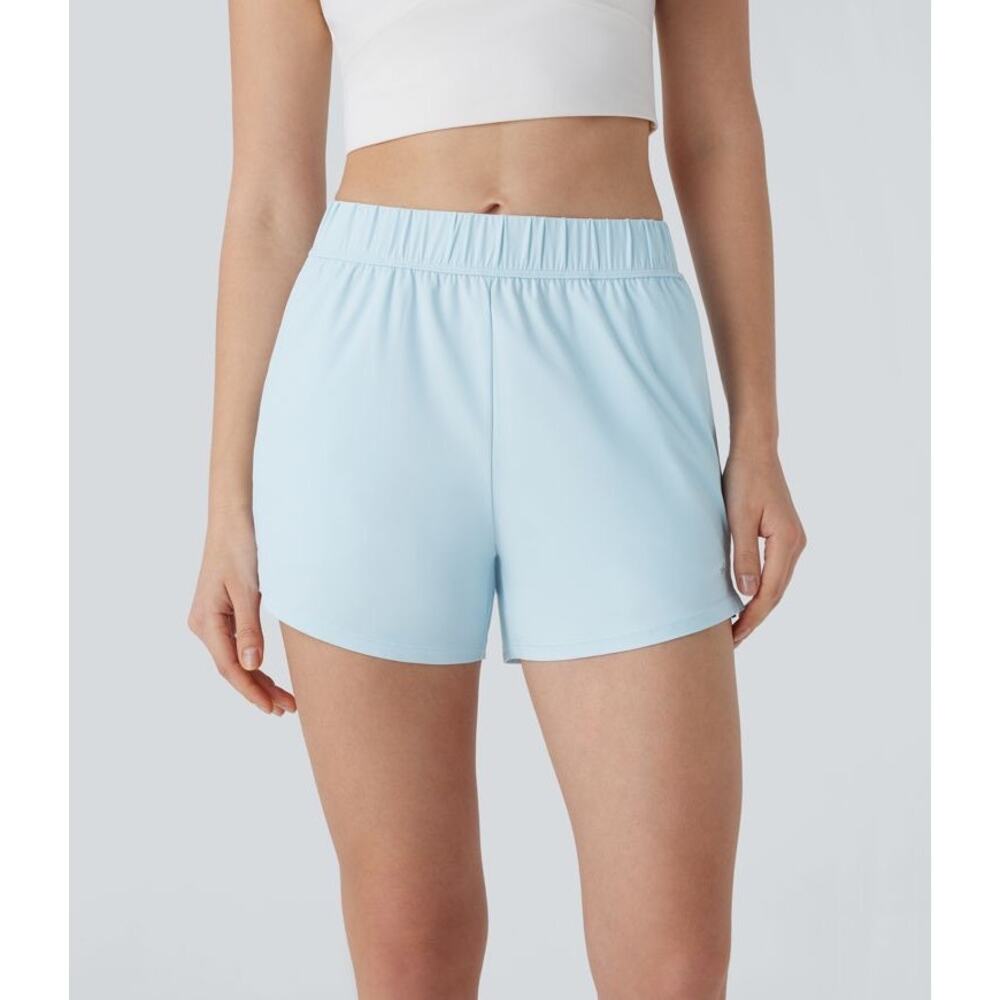 NEW Halara Running Shorts Blue Quick Dry Zipper Pocket Athletic Gym Active XS - Picture 2 of 11